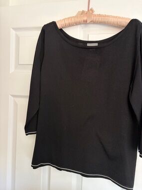 Women’s Black Boatneck Knit Top - Classic Everyday Style